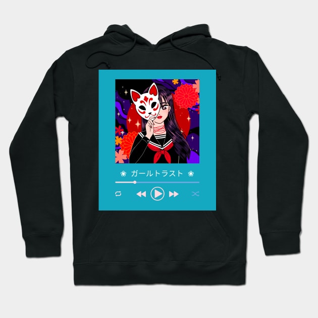 Vibrant Japanese Song Thumbnail Hoodie by Ani-mazing Merch